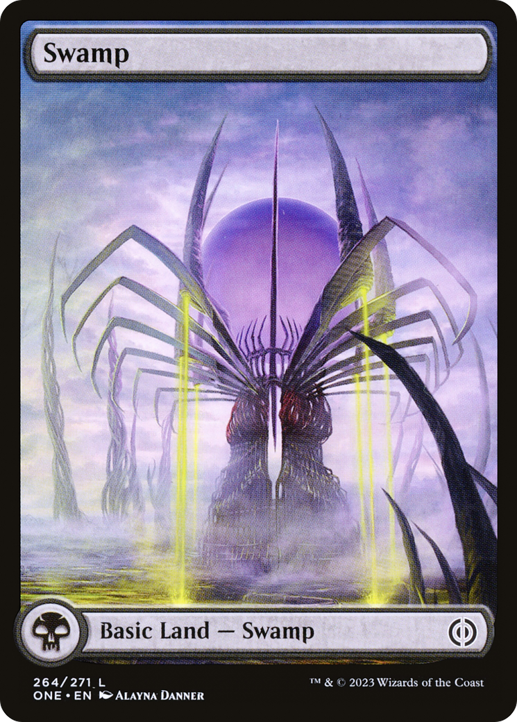 Swamp (264) - Full Art (264) [Phyrexia: All Will Be One] foil - Deck Out Gaming