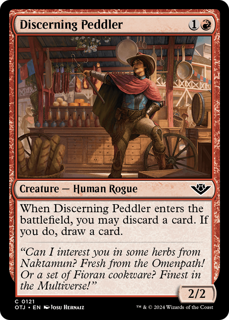 Discerning Peddler (121) [Outlaws of Thunder Junction] - Deck Out Gaming