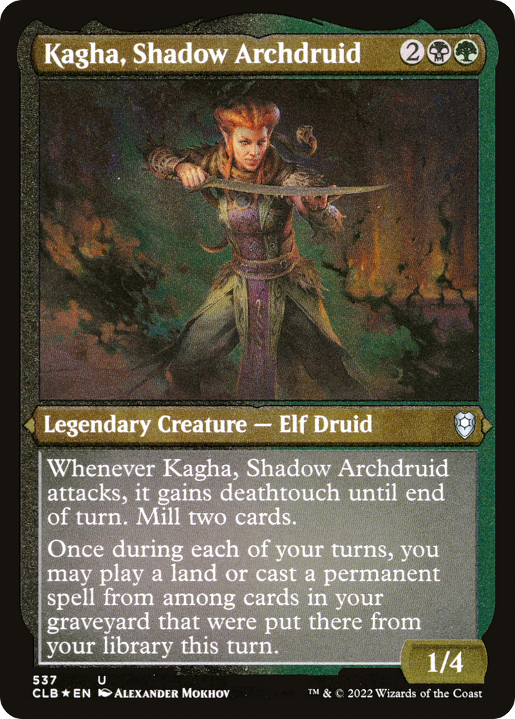 Kagha, Shadow Archdruid (537) [Commander Legends: Battle for Baldur's Gate] etched - Deck Out Gaming