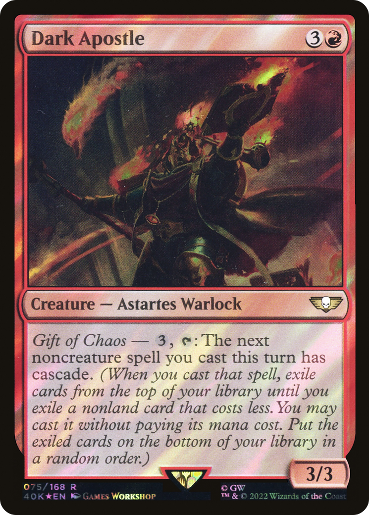 Dark Apostle (Surge Foil) (75) [Warhammer 40,000 Commander] foil - Deck Out Gaming