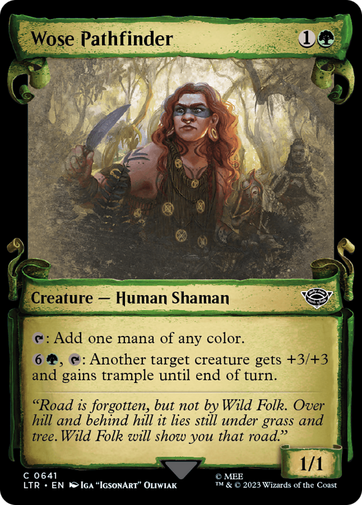 Wose Pathfinder (Showcase Scrolls) (641) [The Lord of the Rings: Tales of Middle-earth] foil - Deck Out Gaming