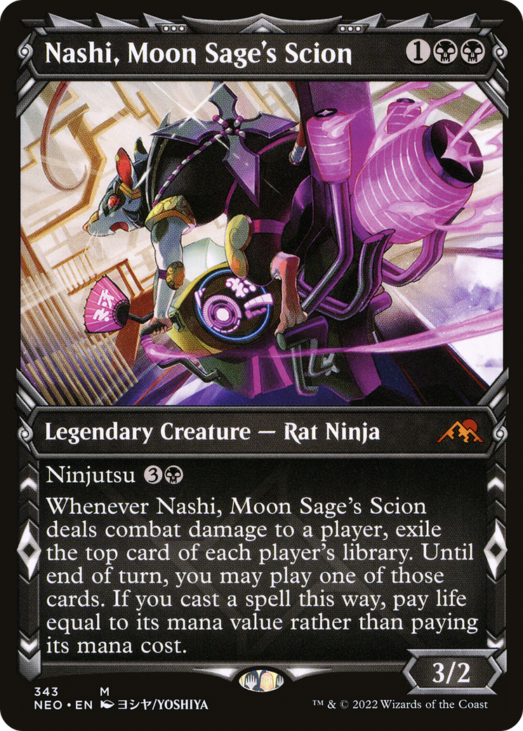 Nashi, Moon Sage's Scion (Showcase) (343) [Kamigawa: Neon Dynasty] foil - Deck Out Gaming