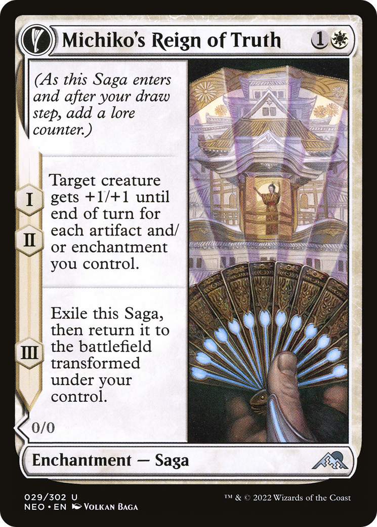 Michiko's Reign of Truth (29) [Kamigawa: Neon Dynasty] foil - Deck Out Gaming