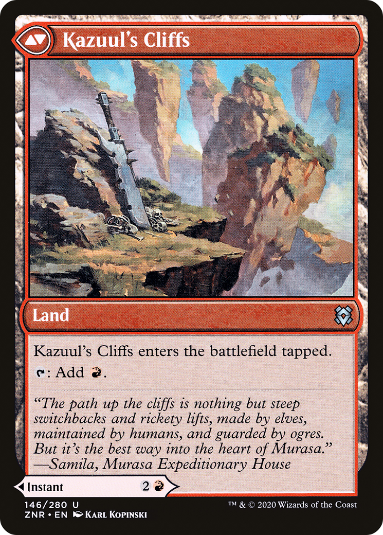 Kazuul's Fury // Kazuul's Cliffs (146) [Zendikar Rising] foil - Deck Out Gaming