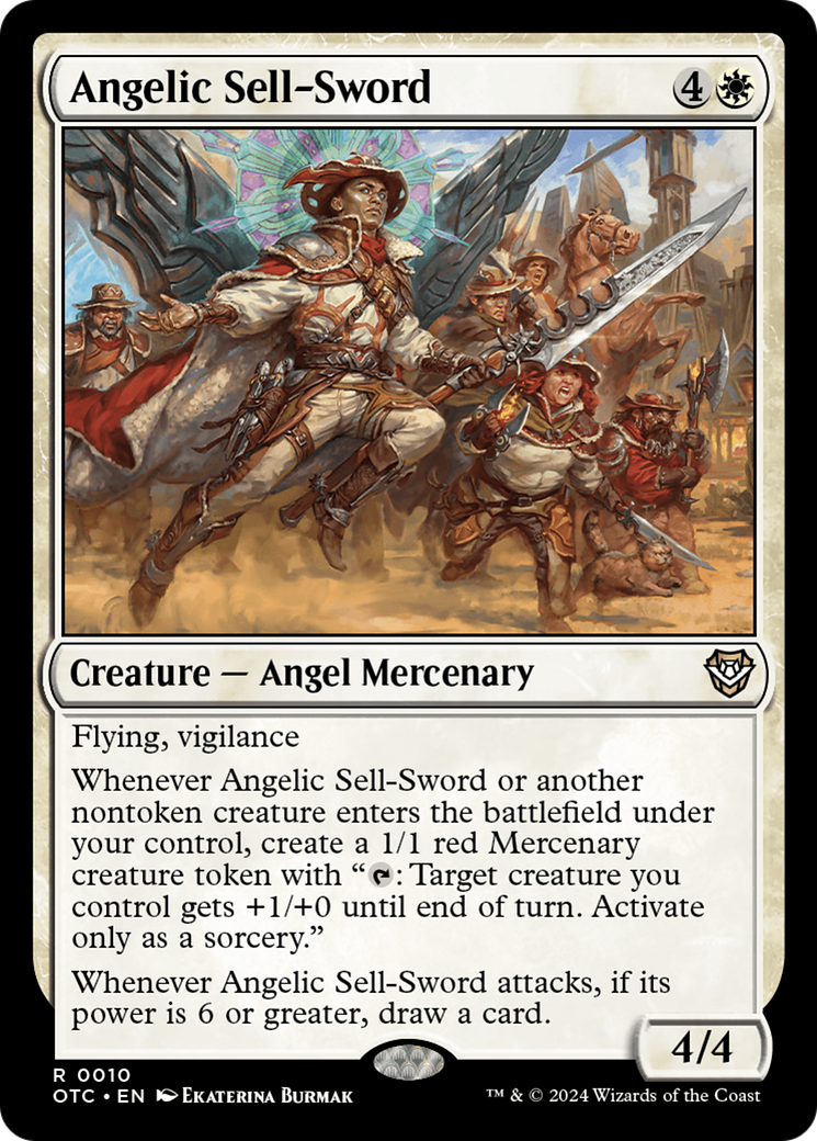 Angelic Sell-Sword (10) [Outlaws of Thunder Junction Commander] - Deck Out Gaming
