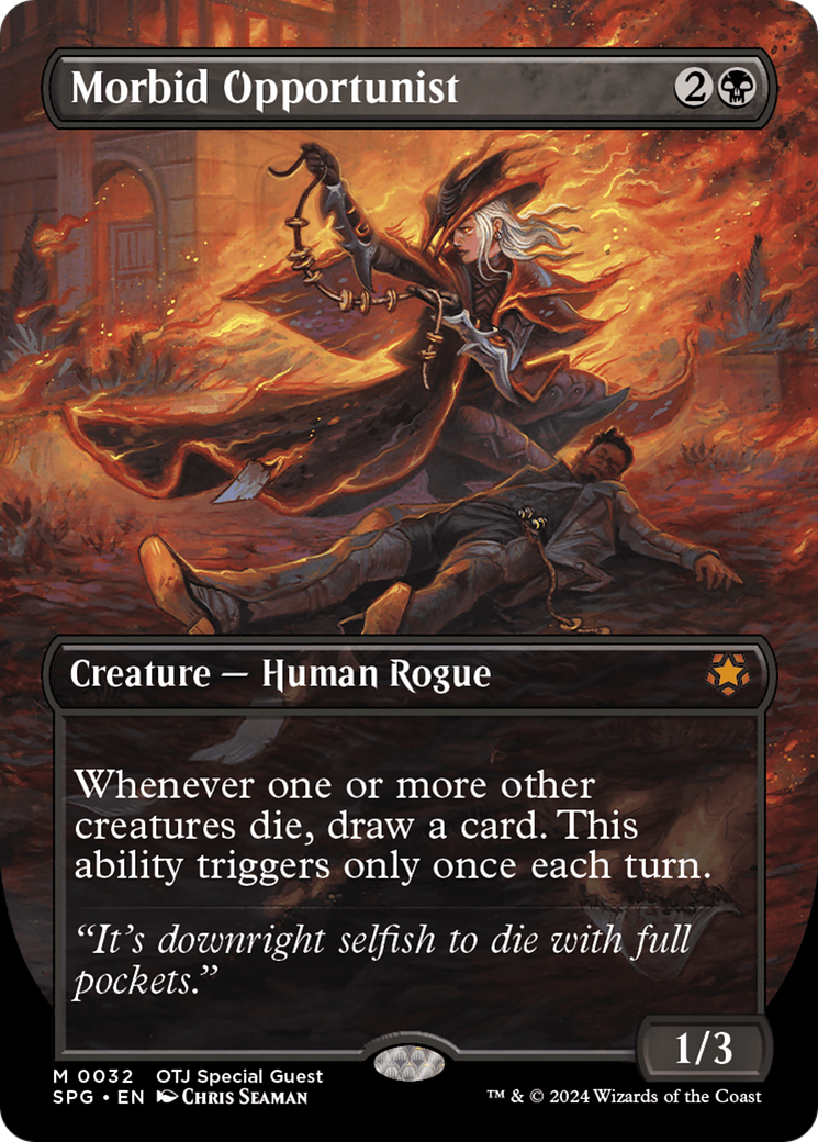 Morbid Opportunist (Borderless) (32) [Special Guests] - Deck Out Gaming
