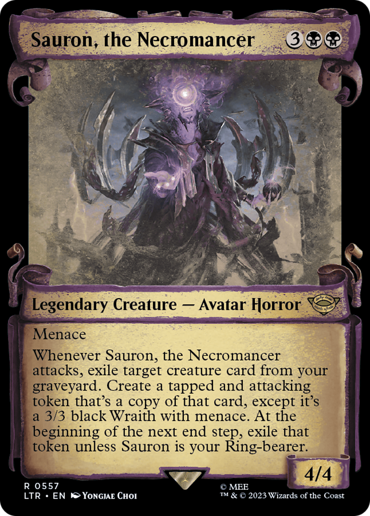 Sauron, the Necromancer (Showcase Scrolls) (557) [The Lord of the Rings: Tales of Middle-earth] foil - Deck Out Gaming