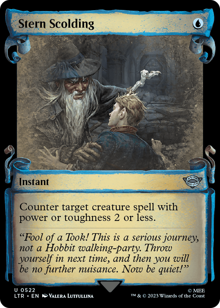 Stern Scolding (Showcase Scrolls) (522) [The Lord of the Rings: Tales of Middle-earth] foil - Deck Out Gaming