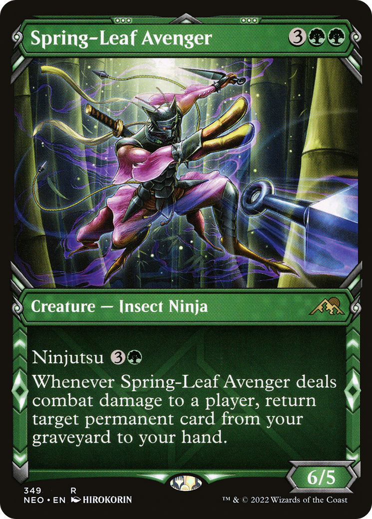 Spring-Leaf Avenger (Showcase) (349) [Kamigawa: Neon Dynasty] foil - Deck Out Gaming