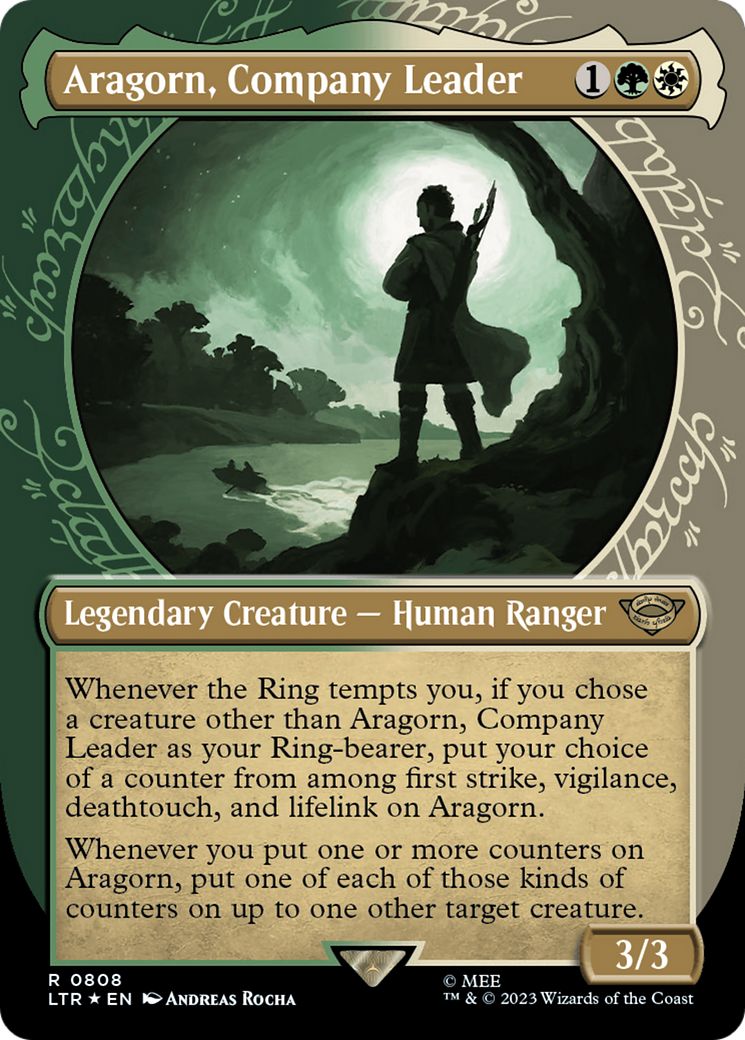 Aragorn, Company Leader (Showcase) (Surge Foil) (808) [The Lord of the Rings: Tales of Middle-earth] foil - Deck Out Gaming