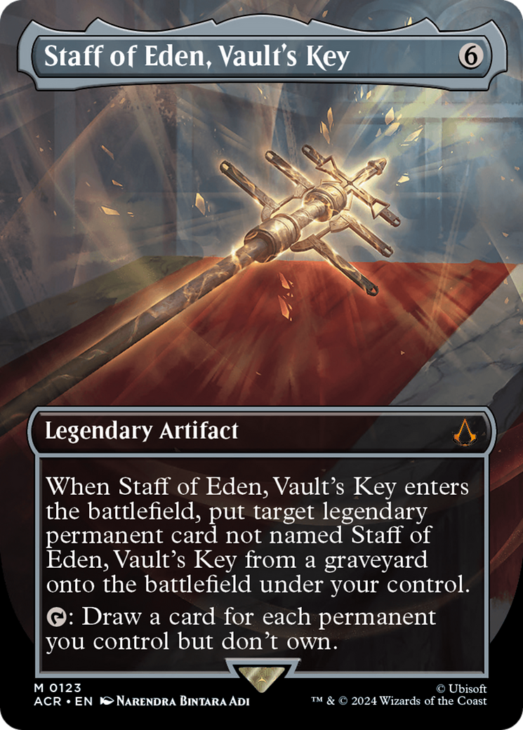 Staff of Eden, Vault's Key (Borderless) (123) [Assassin's Creed] foil - Deck Out Gaming