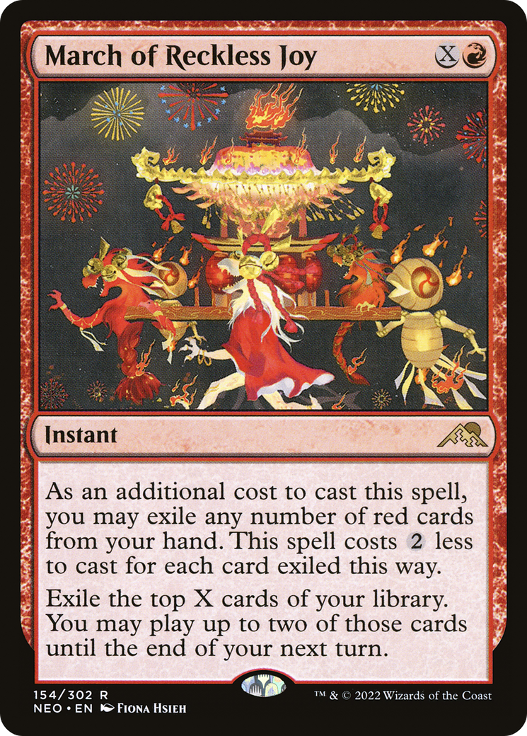 March of Reckless Joy (154) [Kamigawa: Neon Dynasty] foil - Deck Out Gaming
