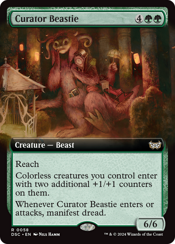 Curator Beastie (Extended Art) (58) [Duskmourn: House of Horror Commander] - Deck Out Gaming