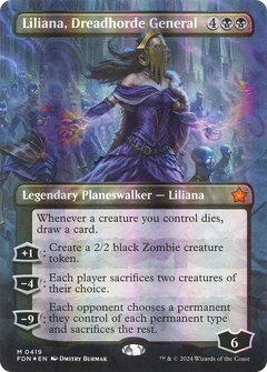 Liliana, Dreadhorde General (Borderless) (Mana Foil) (419) [Foundations] foil - Deck Out Gaming