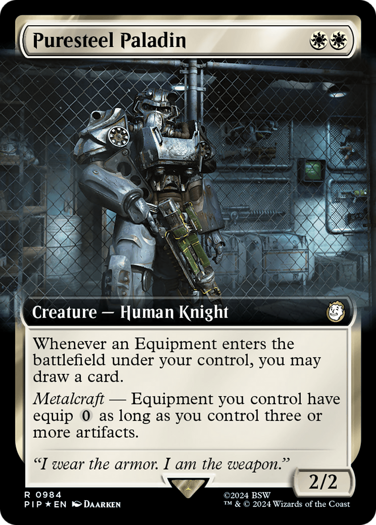 Puresteel Paladin (Extended Art) (Surge Foil) (984) [Fallout] foil - Deck Out Gaming