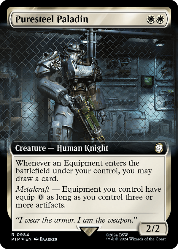 Puresteel Paladin (Extended Art) (Surge Foil) (984) [Fallout] foil - Deck Out Gaming