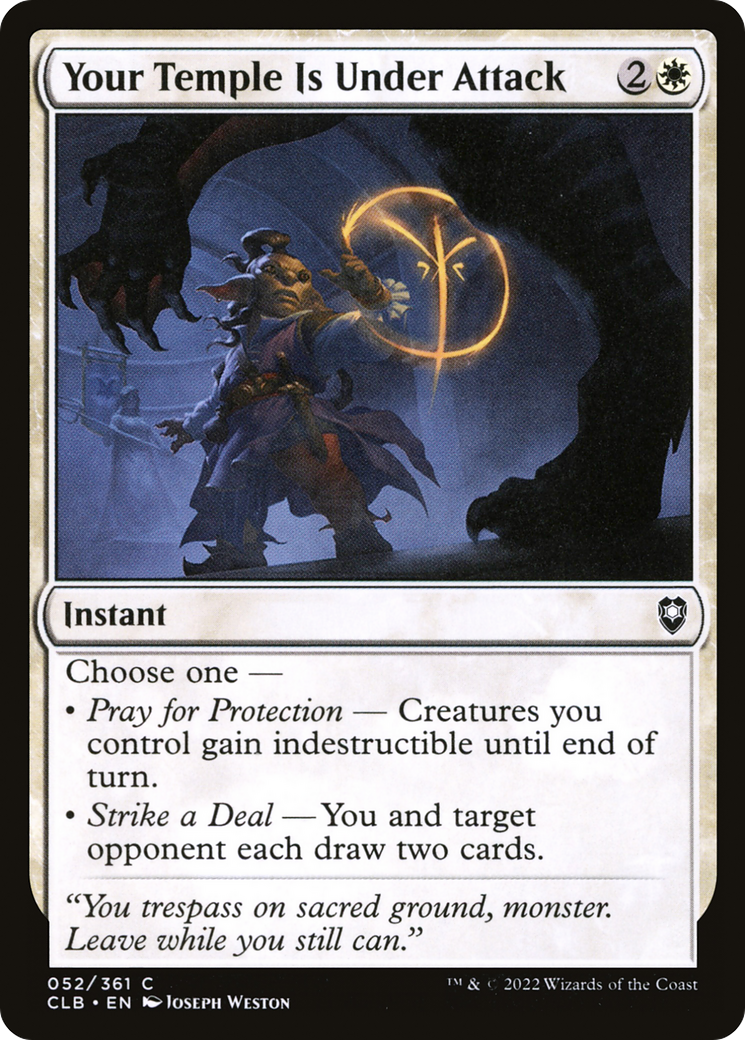 Your Temple Is Under Attack (52) [Commander Legends: Battle for Baldur's Gate] foil - Deck Out Gaming