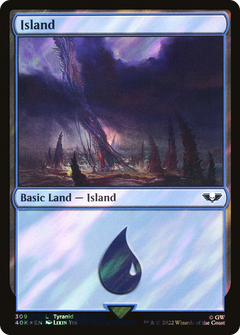 Island (309) (Surge Foil) (309) [Warhammer 40,000 Commander] foil - Deck Out Gaming