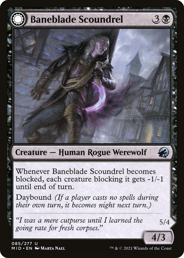 Baneblade Scoundrel // Baneclaw Marauder (85) [Innistrad: Midnight Hunt] - Deck Out Gaming