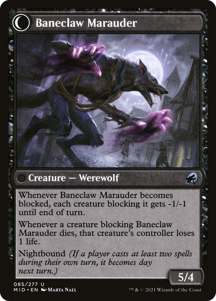 Baneblade Scoundrel // Baneclaw Marauder (85) [Innistrad: Midnight Hunt] foil - Deck Out Gaming