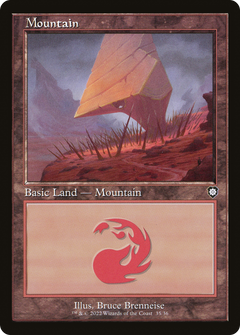Mountain (35) (Retro Frame) (35) [Commander: The Brothers' War] - Deck Out Gaming