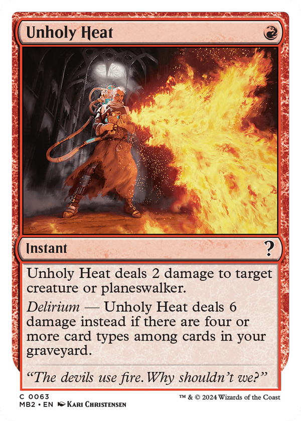 Unholy Heat (White Border) (63) [Mystery Booster 2] - Deck Out Gaming