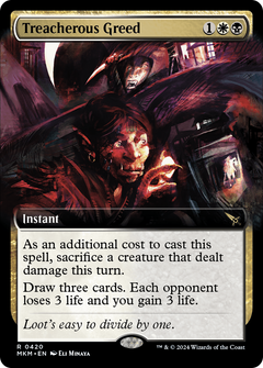 Treacherous Greed (Extended Art) (420) [Murders at Karlov Manor] foil - Deck Out Gaming