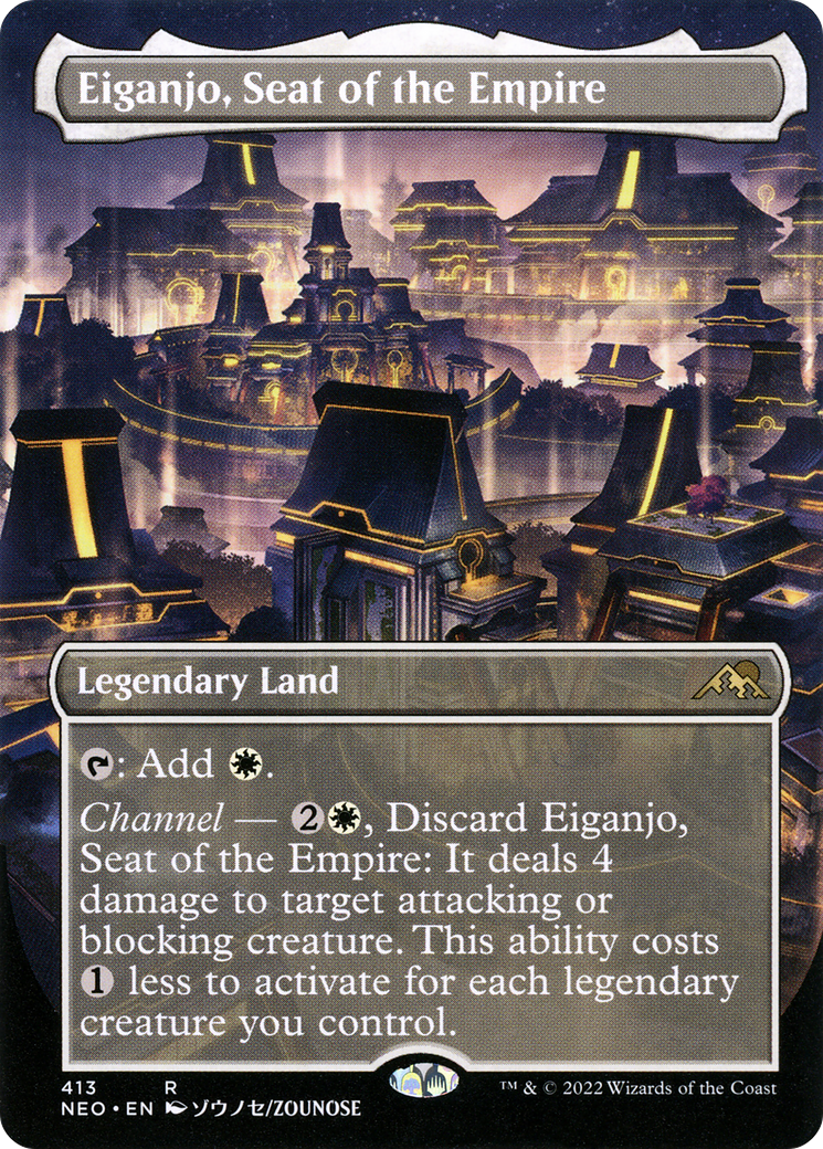 Eiganjo, Seat of the Empire (Borderless) (413) [Kamigawa: Neon Dynasty] foil - Deck Out Gaming