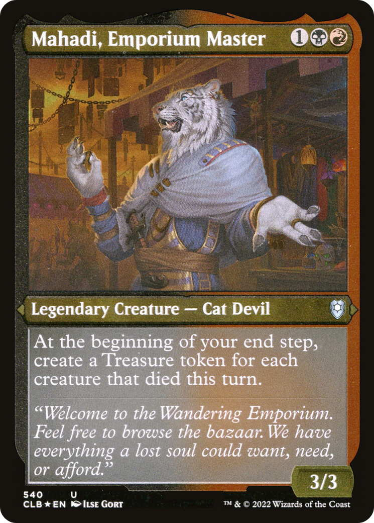 Mahadi, Emporium Master (540) [Commander Legends: Battle for Baldur's Gate] etched - Deck Out Gaming