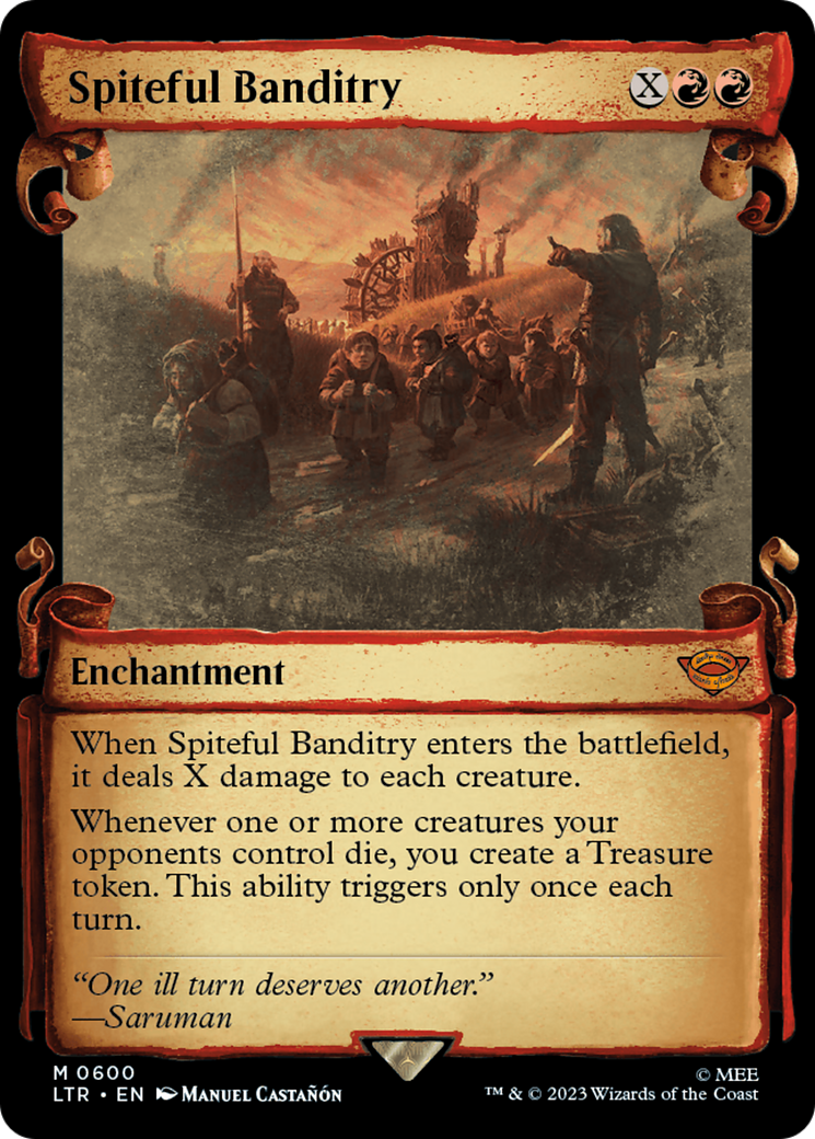 Spiteful Banditry (Showcase Scrolls) (600) [The Lord of the Rings: Tales of Middle-earth] foil - Deck Out Gaming