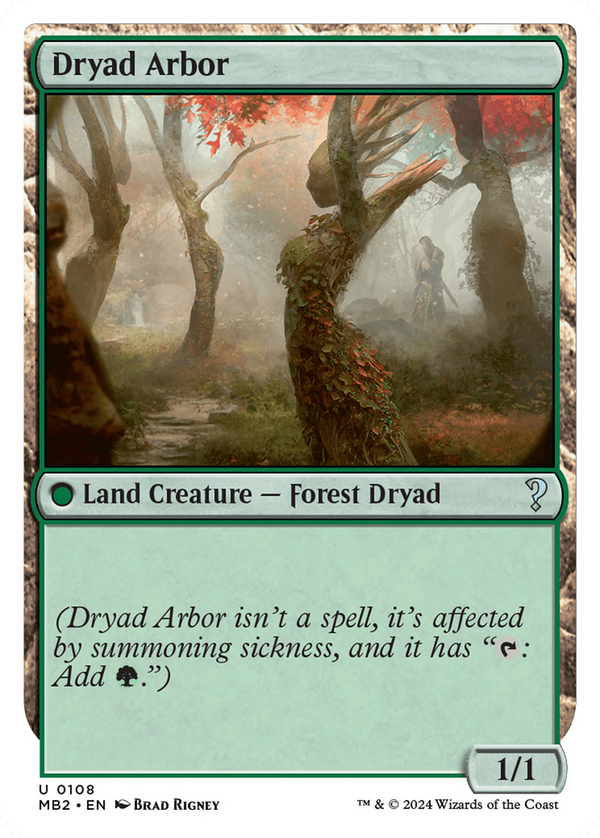 Dryad Arbor (White Border) (108) [Mystery Booster 2] - Deck Out Gaming