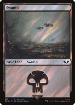 Swamp (313) (Surge Foil) (313) [Warhammer 40,000 Commander] foil - Deck Out Gaming