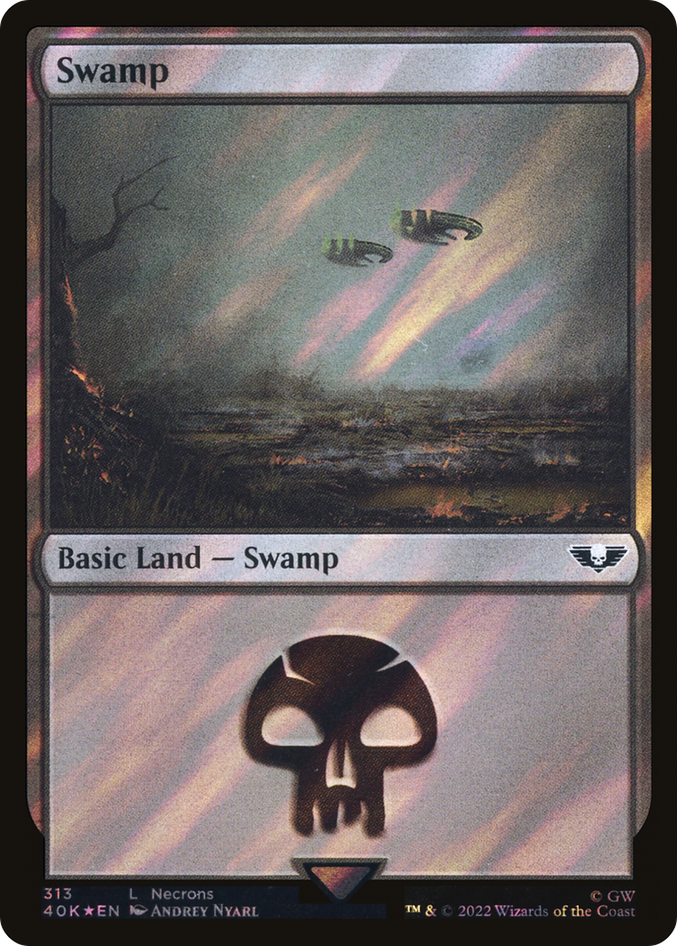 Swamp (313) (Surge Foil) (313) [Warhammer 40,000 Commander] foil - Deck Out Gaming