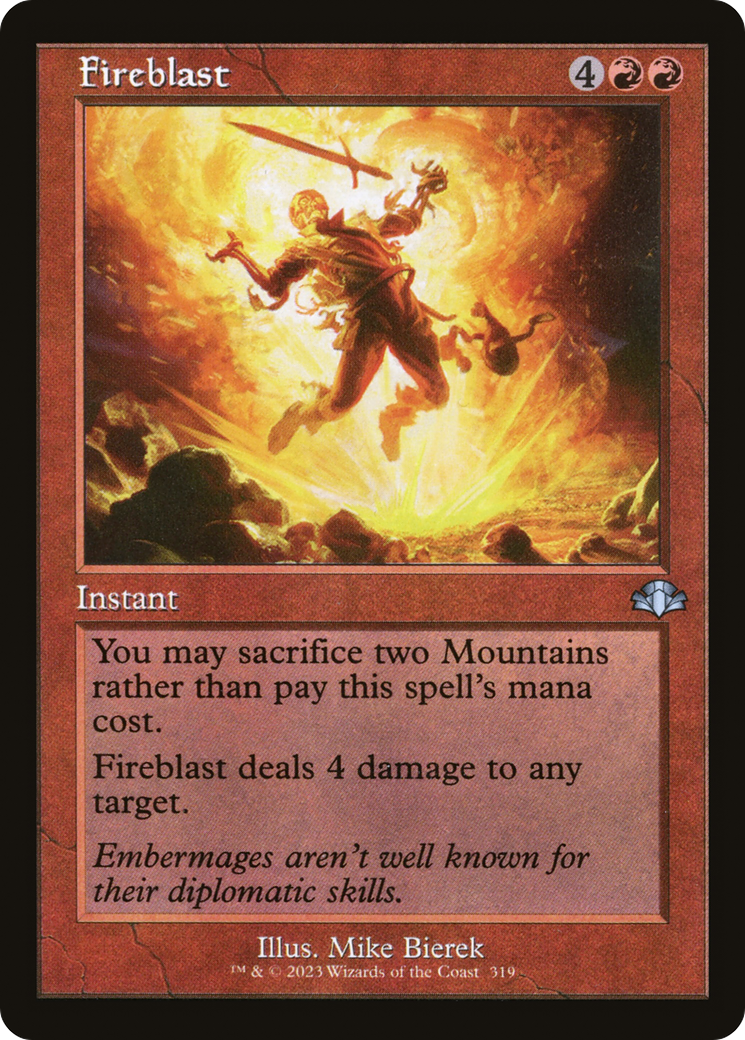 Fireblast (Retro Frame) (319) [Dominaria Remastered] foil - Deck Out Gaming