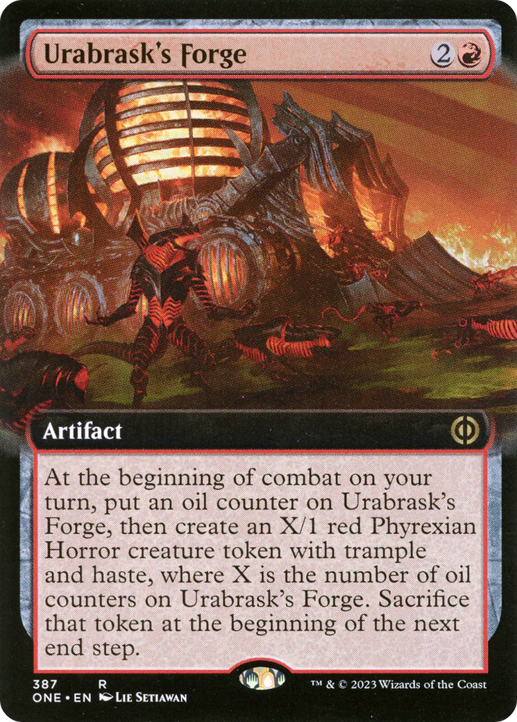 Urabrask's Forge (Extended Art) (387) [Phyrexia: All Will Be One] foil - Deck Out Gaming