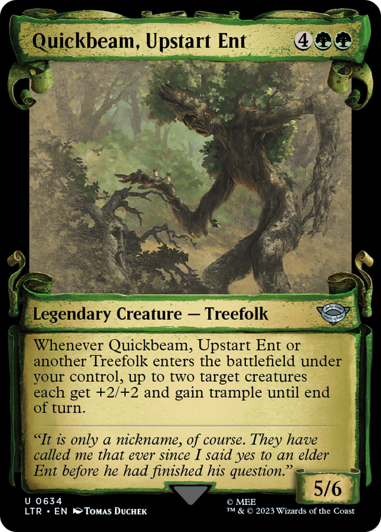 Quickbeam, Upstart Ent (Showcase Scrolls) (634) [The Lord of the Rings: Tales of Middle-earth] foil - Deck Out Gaming