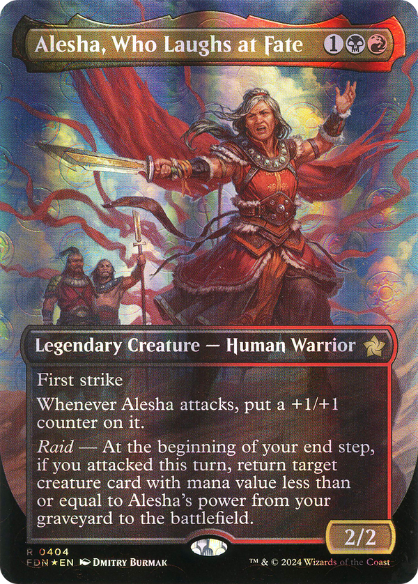 Alesha, Who Laughs at Fate (Borderless) (Mana Foil) (404) [Foundations] foil - Deck Out Gaming