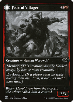Fearful Villager (424) [Innistrad: Double Feature] foil - Deck Out Gaming