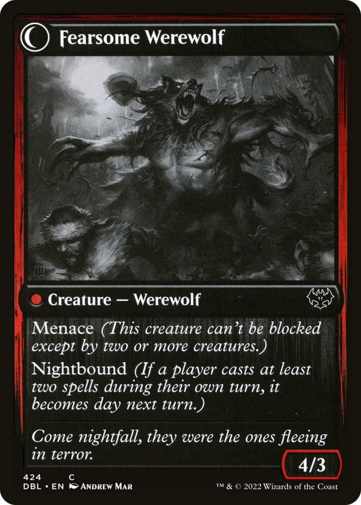 Fearful Villager (424) [Innistrad: Double Feature] foil - Deck Out Gaming