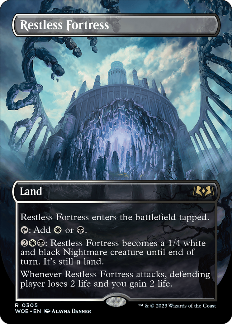 Restless Fortress (Borderless) (305) [Wilds of Eldraine] foil - Deck Out Gaming