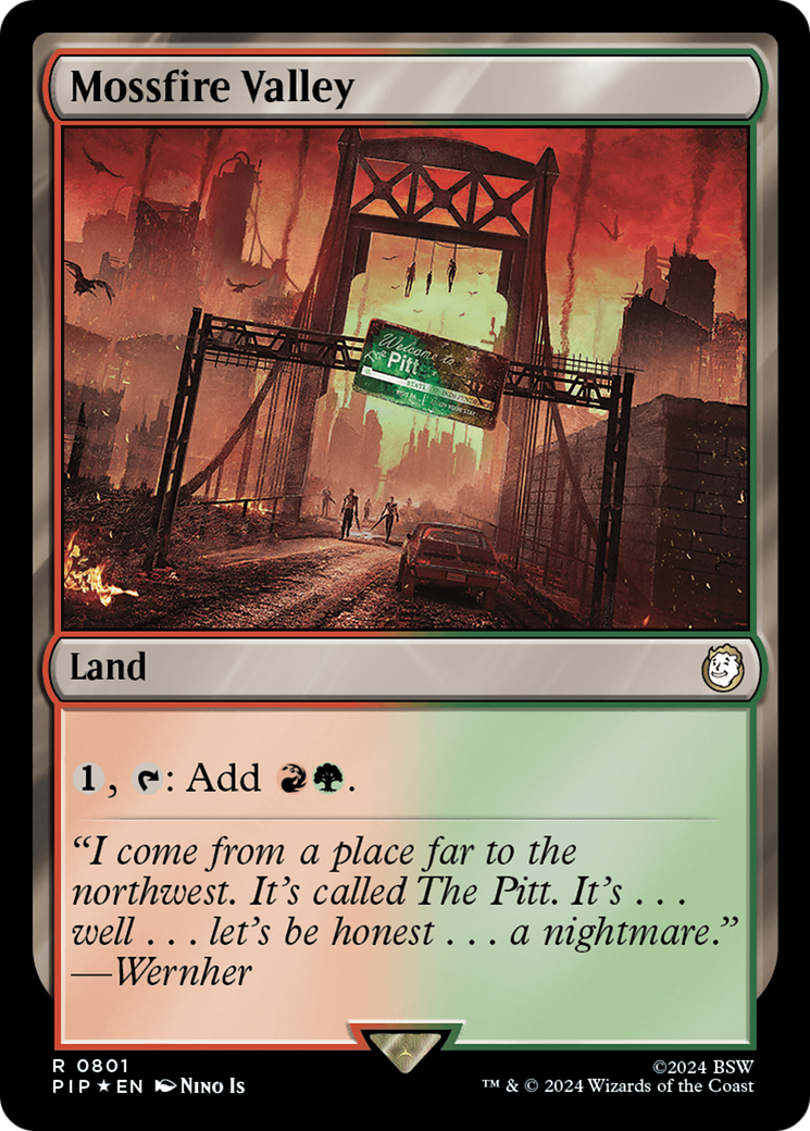 Mossfire Valley (Surge Foil) (801) [Fallout] foil - Deck Out Gaming