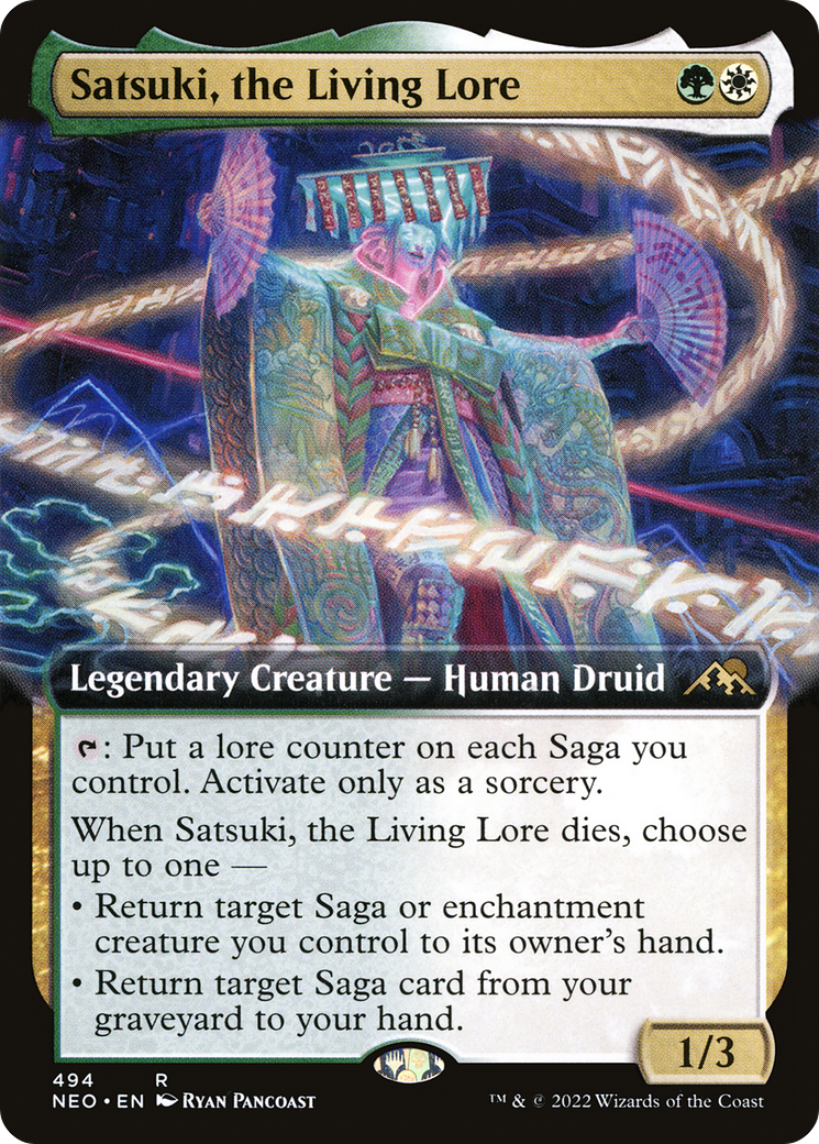 Satsuki, the Living Lore (Extended Art) (494) [Kamigawa: Neon Dynasty] foil - Deck Out Gaming