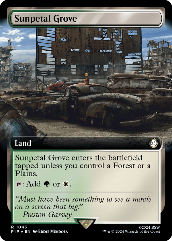 Sunpetal Grove (Extended Art) (Surge Foil) (1043) [Fallout] foil - Deck Out Gaming