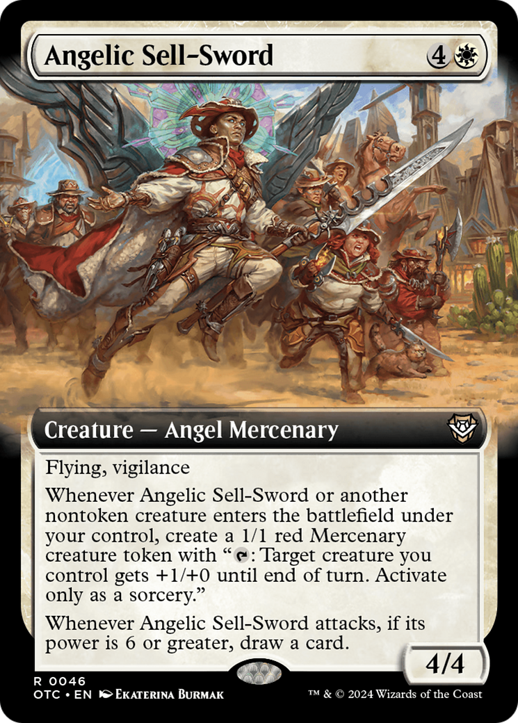Angelic Sell-Sword (Extended Art) (46) [Outlaws of Thunder Junction Commander] - Deck Out Gaming