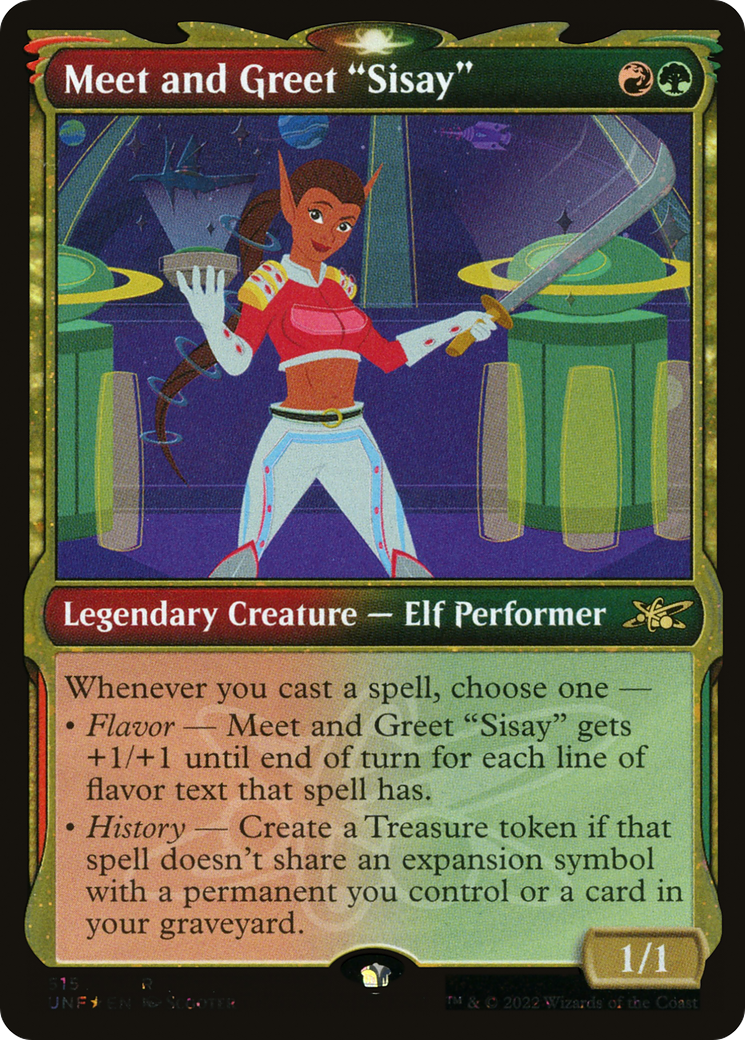 Meet and Greet "Sisay" (Showcase) (Galaxy Foil) (515) [Unfinity] foil - Deck Out Gaming