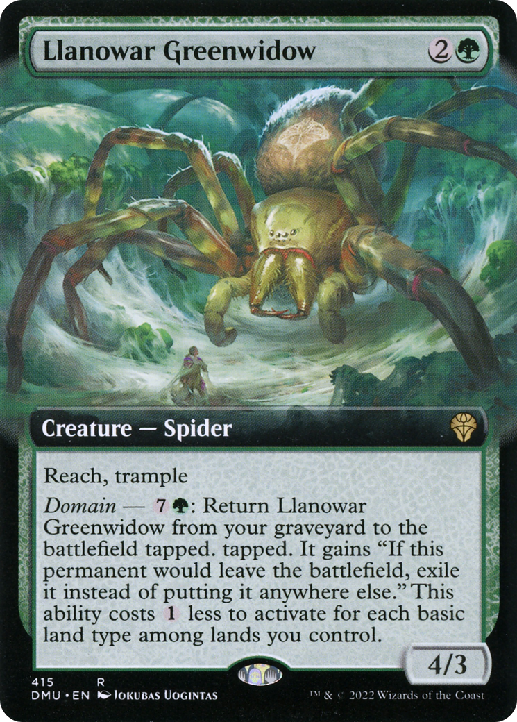 Llanowar Greenwidow (Extended Art) (415) [Dominaria United] - Deck Out Gaming