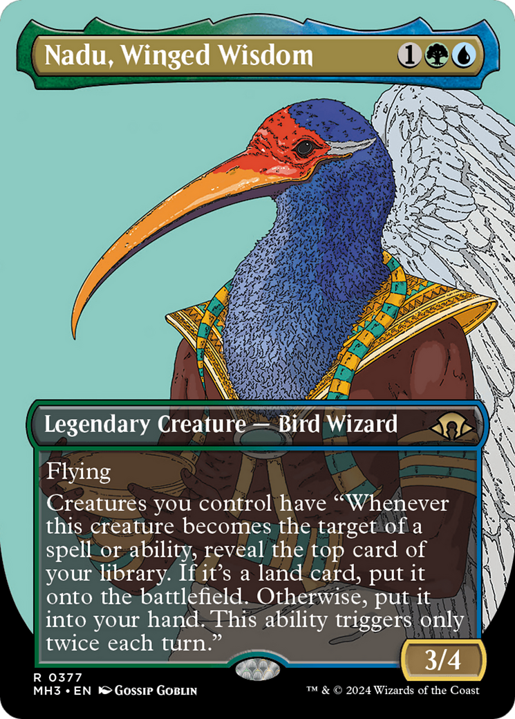 Nadu, Winged Wisdom (Borderless) (377) [Modern Horizons 3] - Deck Out Gaming