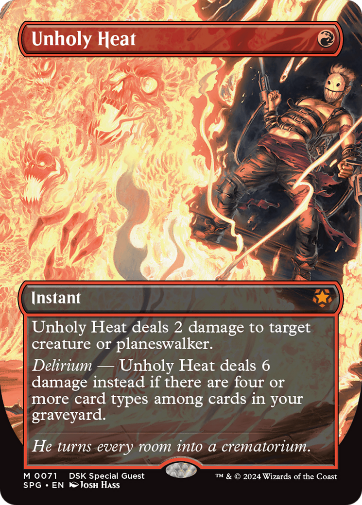 Unholy Heat (Borderless) (71) [Special Guests] - Deck Out Gaming
