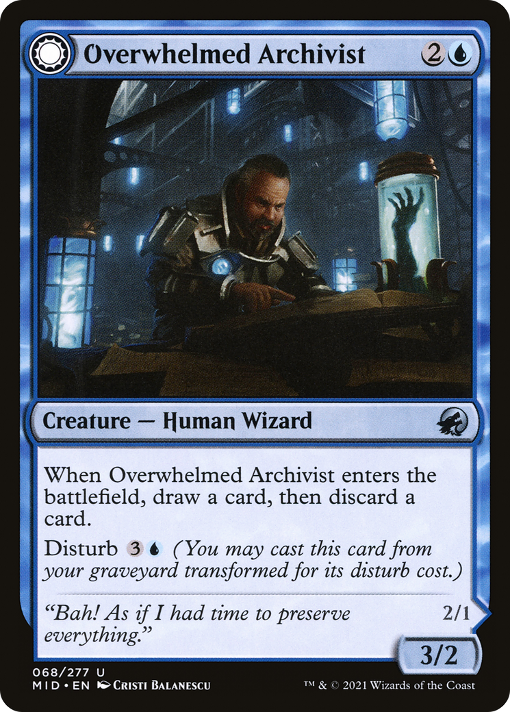 Overwhelmed Archivist // Archive Haunt (68) [Innistrad: Midnight Hunt] foil - Deck Out Gaming