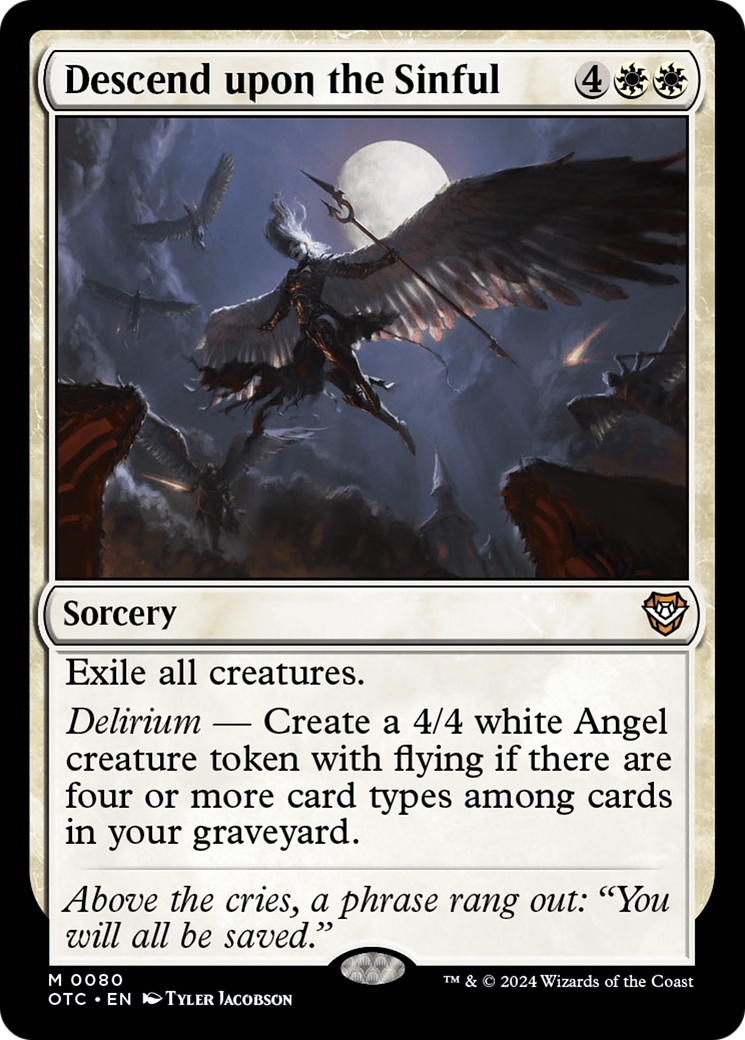 Descend upon the Sinful (80) [Outlaws of Thunder Junction Commander] - Deck Out Gaming